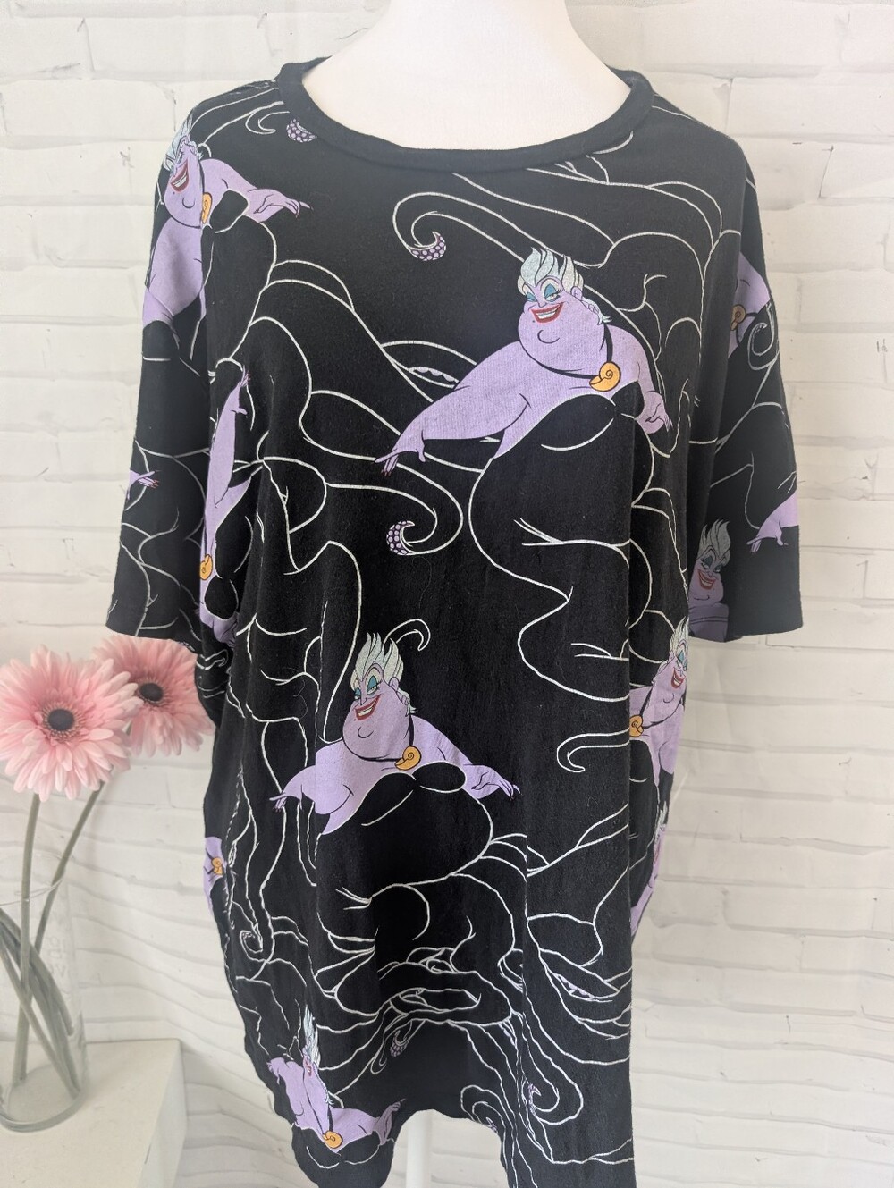 Disney Women’s Black & Lavender Graphic Tee Featuring Ursula Print